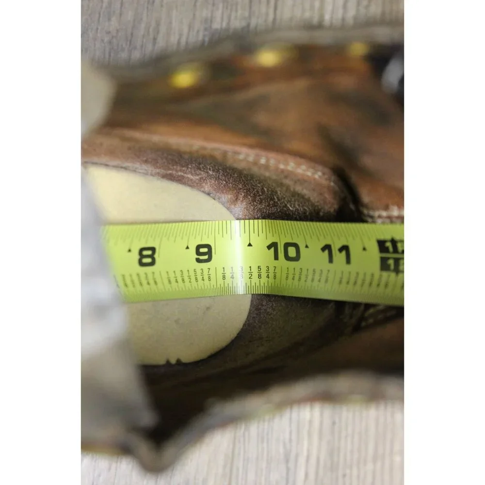 Safety and Supply co vintage men's brown leather moc toe 7 eye work‎ boots 6-6.5